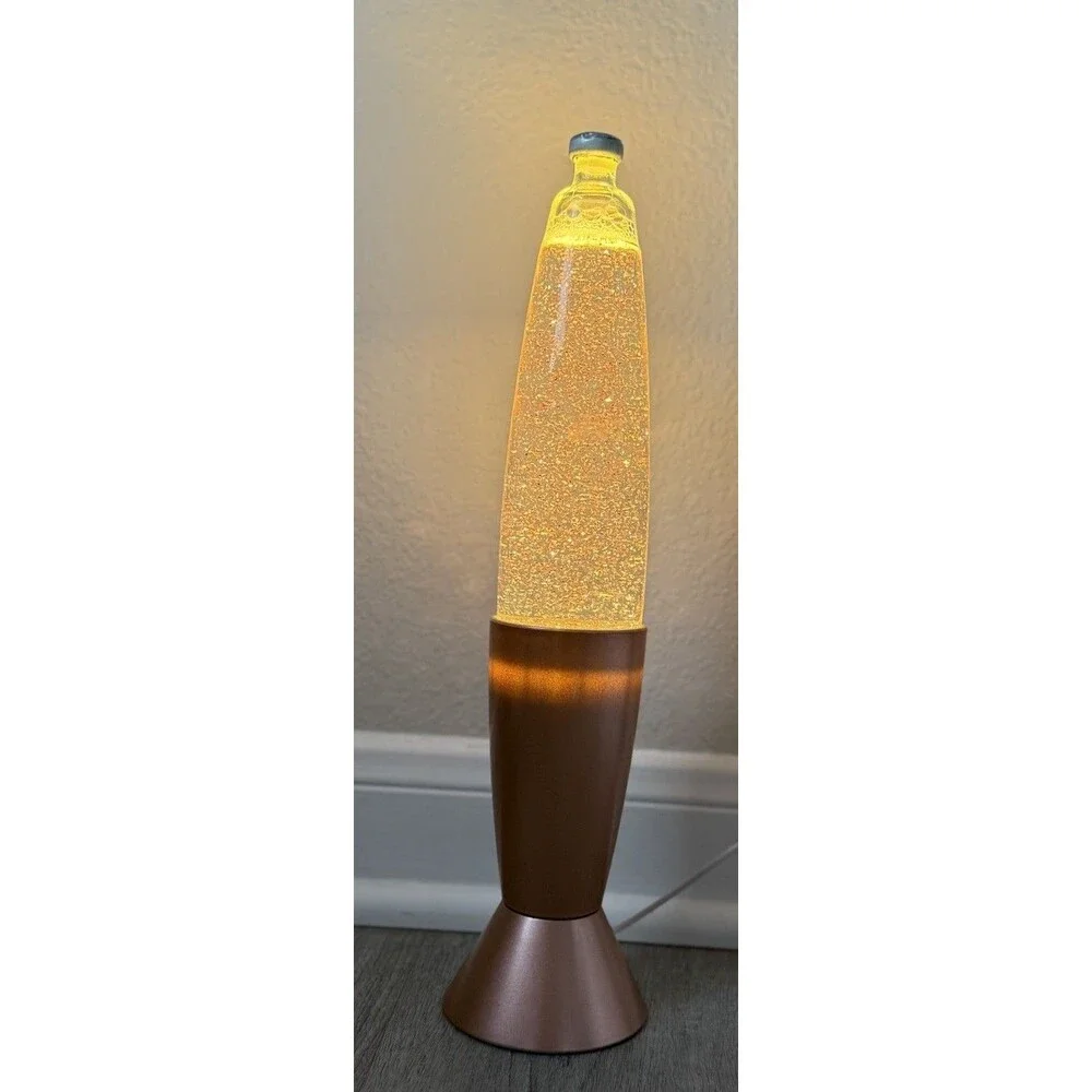 Glitter Lava Lamp white plastic base 12